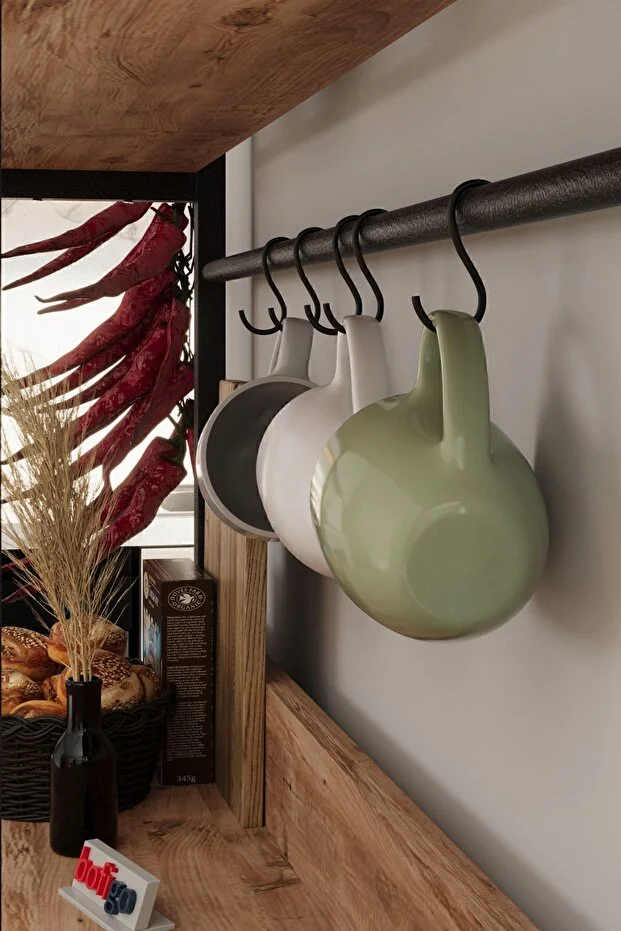 Mutfak Standı 2 Çekmeceli 5 Raflı Kahve Köşesi Mutfak Rafı Mutfak Bangosu Vietnam Çam